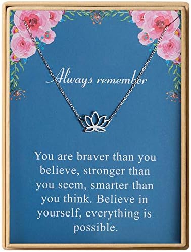 Dainty Lotus Necklace S925 Sterling Silver Yoga Pendant Necklace Graduation Gift for Women