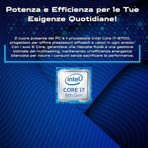 Lenovo Complete PC Professional Office i7 8700 up to 4.6 GHz – Monitor 27 Inches FHD 32 GB of RAM 1 Tera SSD – Mouse and Keyboard Kit Italian Layout – Win 11 Pro Office 2021 Pro Warranty 36 Months Warranty