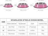 WERFORU 2 Pieces Stainless Steel Dog Bowls Pink Large Size Food Water Feeding view 5
