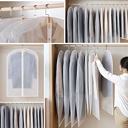 Aufisi Garment Cover Bag, Pack of 7 Premium Quality PEVA Moth Proof Clothes Covers Dustproof Clear Suit Garment Bag Breathable Full Zipper Dust Cover, 4 Pcs 40" x 24" Inch and 3 Pcs 47" x 24" Inch - Thumbnail 5