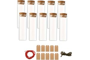 elewabise Glass Bottles Small Bottles For Liquids Small Glass Bottles Glass Bottles With Cork Three-Style Decorative Bottles DIY Decoration Art Display Plant Food Storing, Cork Vertical-Neck 25ml