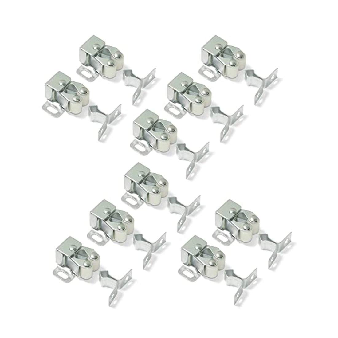 Emuca 1275505 Double roller catch for hinged furniture door, Set of 10 pcs