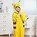 SSJ Kigurumi Pikachu Style Costume [Yellow for Kids] Pajamas (110cm_43.29in_H33.46-41.33inch, Yellow)