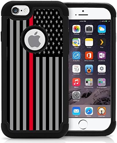 CorpCase iPhone 6/iPhone 6S Case - Thin Red Line USA Fire Fighter Flag/Hybrid Unique Case With Great Protection