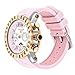 Mulco Ladies Nuit Lace XL Swiss Quartz Multifunctional Movement Women's Watch, 42mm Case With Mother of Pearl and Rose Gold Accents, Pink Silicone Band