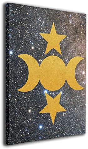 Arnold Glenn Wiccan Triple Goddess Symbol Full Moon -Photo Paintings Canvas Wall Art Prints Modern Home Decoration Giclee Artwork-Wood Frame Gallery Wrapped 12"x16"