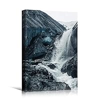 Canvas Wall Art Mountain Waterfalls Landscape Multicolor Photography Relax/Calm Traditional Waterfall - 12x18 inches
