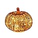 Romingo Mercury Glass Pumpkin Light with Timer for Halloween Pumpkin Decorations Fall and Thanksgiving Christmas Decor,Gold, 5.5 inches