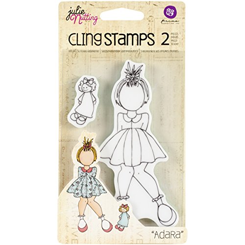 Prima Marketing Julie Nutting Mixed Media Cling Rubber Stamps, 3.5-Inch by 5.5-Inch , Adara