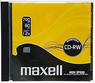 Maxell 626001 CD-RW 80 4x 700MB 12x Speed Rewritable Spindle 10 Jewel Cases