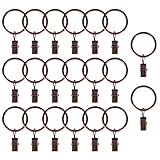 AMAZECO Curtain Clips Rings Strong Metal Decorative Drapery Window Curtain Ring with Clip Rustproof 1.26 Inch Vintage Copper Color Pack of 20