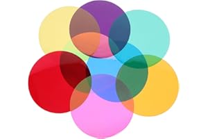 Zerodeko 8pcs Ambient Light Color Film Card Classroom Light Filters Circular Gel Filters Lamp Color Film Pet