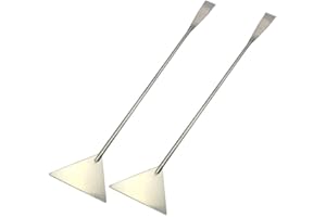 luzen 2Pcs Stainless Steel Aquarium Spatula Long Sand Spatula Scrapers Shovel Fish Tank Aquatic Plant Tools for Aquarium Accessories, 12.59 Inches (Silver)