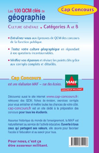Les  100 QCM clés de géographie