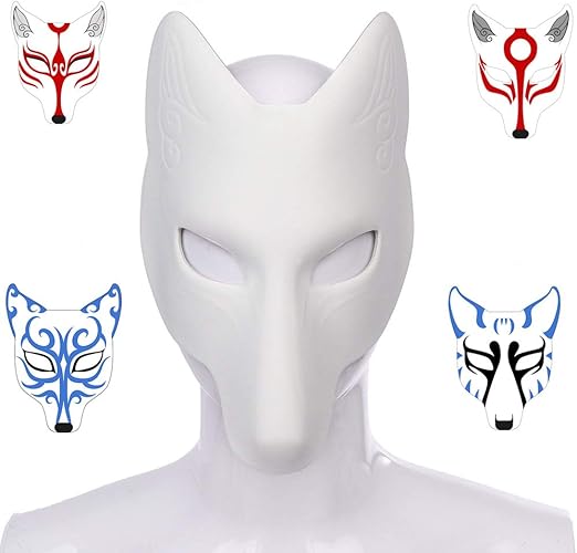 Amazon Co Jp Ajisai 民芸品お面diy 無地 狐の面 狐面 きつね お面 コスプレ小道具 Cosplay小道具 子供 贈り物 Pu ホビー