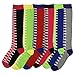 Women's Colorful Striped Knee High Socks 6 Pack (Laces)