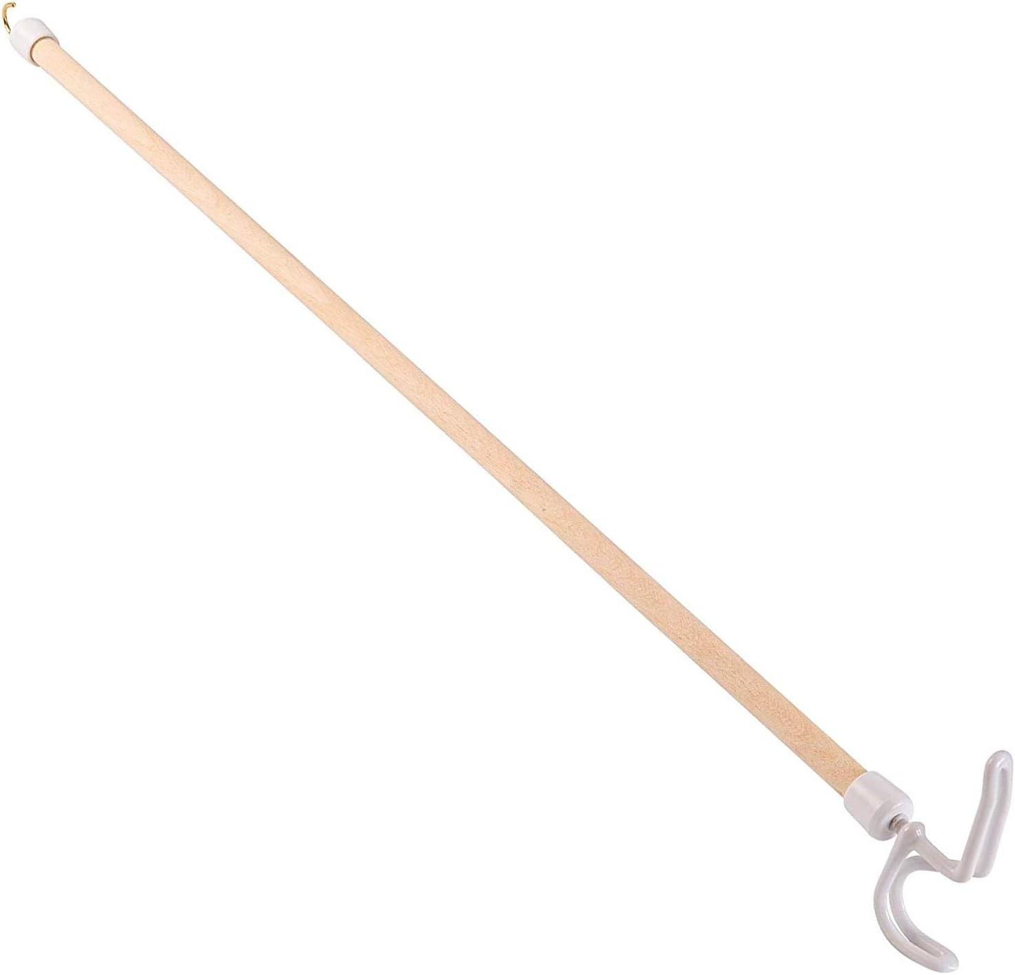 DMI Wood Dressing Stick with Metal and Vinyl Hooks, Lightweight Aid for Dressing and Retrieving Items, 27 Inches: Health & Personal Care