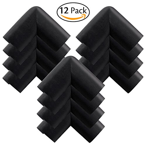 Leyaron table corner guard cushion, black (pack of 12)