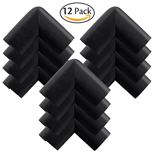 Leyaron 12 Pack Corner Edge Protector, Table Desk Corner Edge Protector Guard Cushion, Baby Child Infant Kids Safety Corner Cushion Bumper Guard Protector, Black