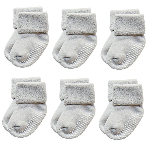 Baby Socks Winter Cotton Anti-slip Cuff Knee 6 Pair Thicken Unisex Toddler Girls Warm Sock F6 M
