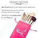 Qivange Makeup Brushes 14 PCS Concealer Powder Liquid Foundation Blush Brushes Premium Synthetic Eyebrow Travel Makeup Brush Set with Case for Blending Eye Shadow Full Face Make Up Gift
