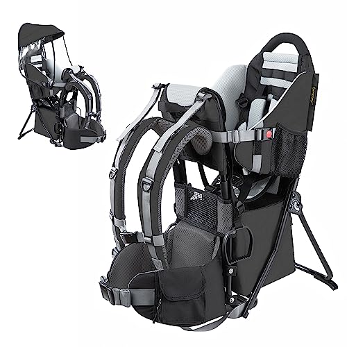 besrey Zaino Porta Bambino Montagna Compatto e Leggero,Zaino Trekking Bambino da 6 a 36 mesi, Sedile fino a 20 kg, Pieghevole