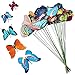 Jiabetterniu 20 Pcs Butterfly Stakes Butterflies On Sticks Patio Decor Garden Decoration Planter Colorful Whimsical Butterfly Ornaments for Yard Flower Pot Butterfly Party Supplies Crafts