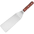 Sunrise Kitchen Supply Stainless Steel Turner Spatula & Meat Fork with Wood Handle (8"x3" Spatula)