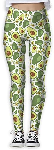LanFong Women's Yoga Pants Avocado Pattern Power Flex Thin Capris Leggings