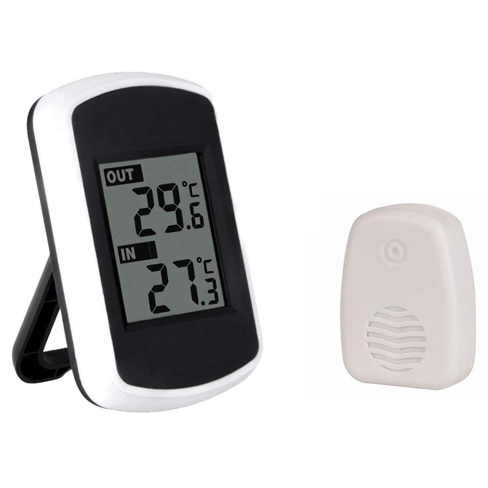 Lancoon Wireless Indoor/Outdoor Thermometer, Up to 100 Meters Transmission, Precision Measurement, Clear Digital LCD Display for Home Office