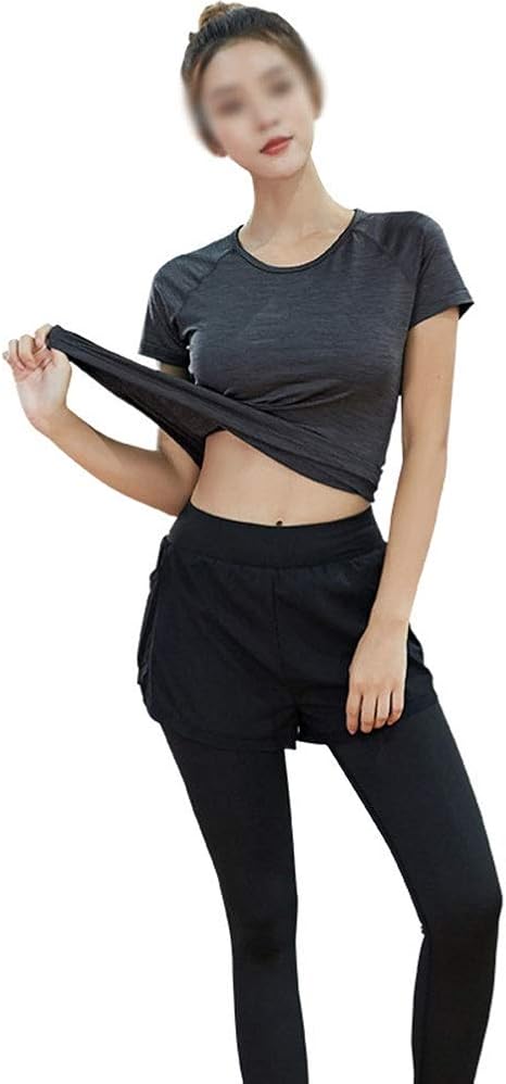 Amazon Co Jp 女性運動着 レディースカジュアル快適なスポーツウェアフィットネスウエアヨガウェア3ピースセット スポーツウェア セット Color A Size L ホーム キッチン