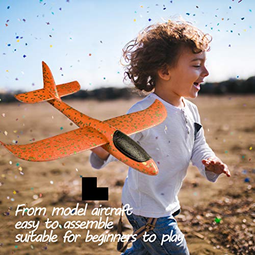 Refasy Airplane Toys for 3-12 Year Old Boys Girls, Children Glider Model Foam Airplane Planes Manual Throwing Fun Outdoor Activities for Kids Sports Game Flying Toys Best Birthday Gifts Yellow - Thumbnail 6
