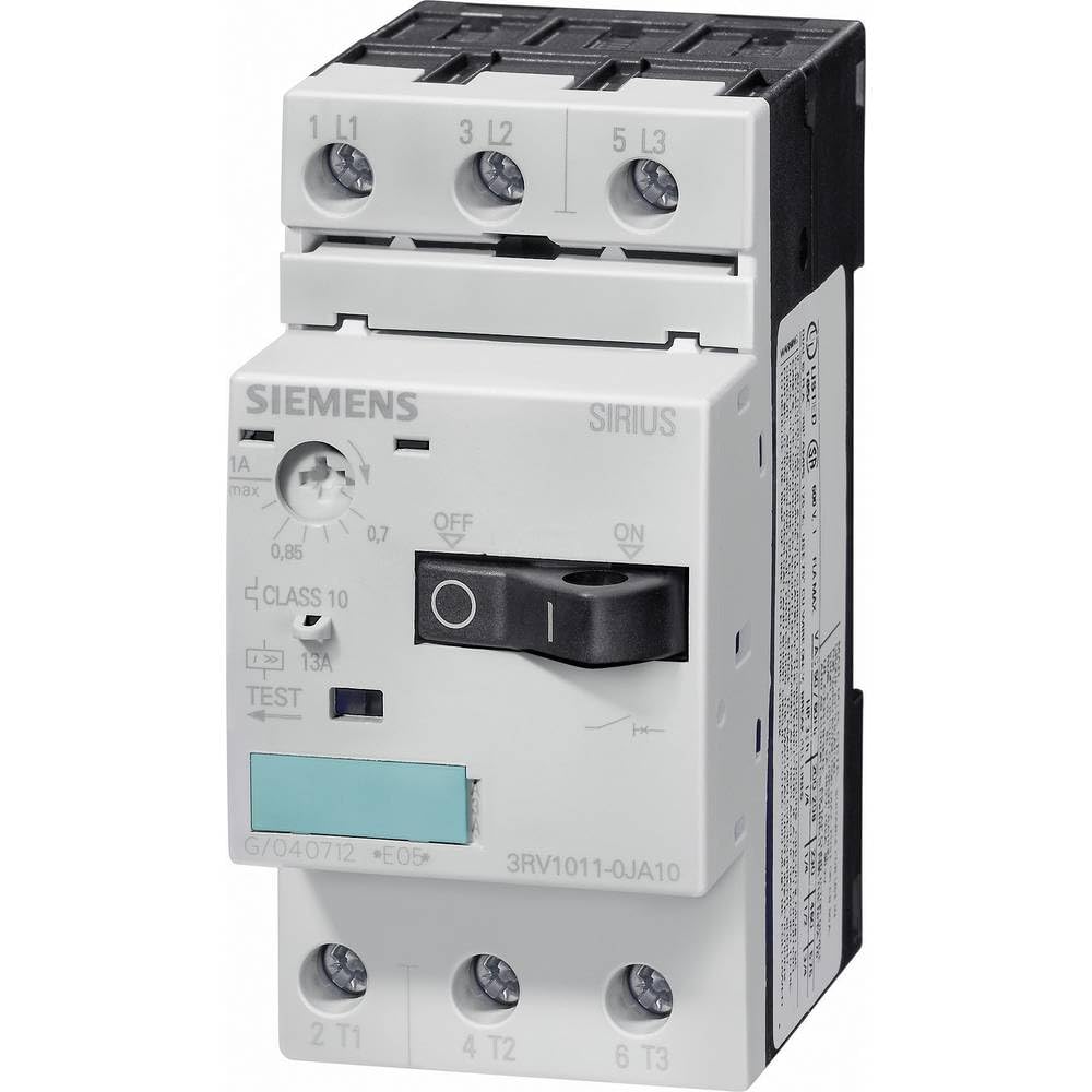 Siemens 3RV1011-1BA10 Circuit-Breaker for Motor Protection, White, Size S00