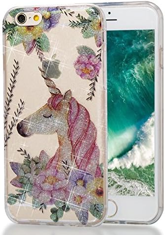 iPhone 6 Plus Case, iPhone 6s Plus Cover,i6 Plus Case, lYonge shinning Glitter Flexible Soft Rubber Gel Clear Transparent TPU Silicone Back Case for iPhone 6Plus 6sPlus 5.5inch Cover Case (unicorn)