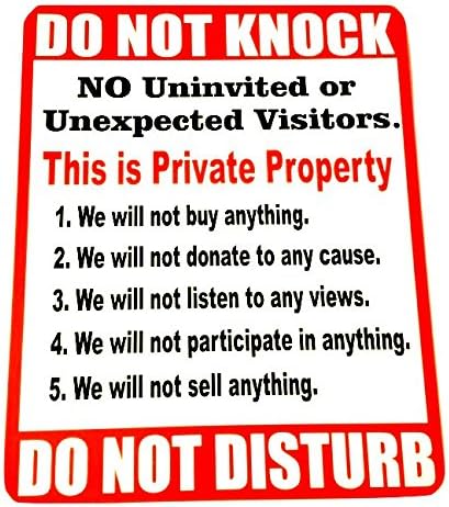 Magnetic Aluminum Do Not Knock Do Not Disturb Sign 8x12 inches