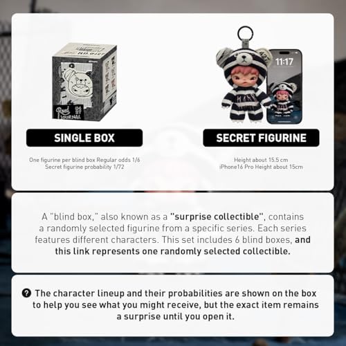 POP MART Hirono Plush Pendant Collectible Doll Blind Box Fashion Keychains Decor, Ideal Gift