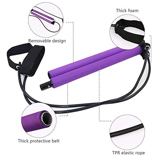 Portable Pilates Bar Kit with Resistance Band Yoga Pilates Stick Yoga Exercise Bar with Foot Loop for Yoga,Stretch… - Image 4
