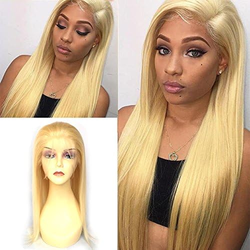 Ninilady 613 Blonde Glueless Lace Front Wigs Human Hair with Baby Hair Silky Straight Full Lace Human Hair Wigs for Women Natural Hairline (12inch, 150 density Lace Front)