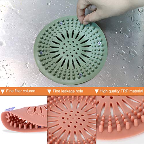 Drain Hair Catcher Durable Silicone Hair Trap with Suction Cups Hair