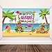 Blulu Hawaiian Luau Party Decorations Extra Large Aloha Party Supplies Summer Beach Backdrop Photo Banner Background for Birthday Musical Tropical Tiki Party Themed Decoration, 72.8 x 43.3 Inch