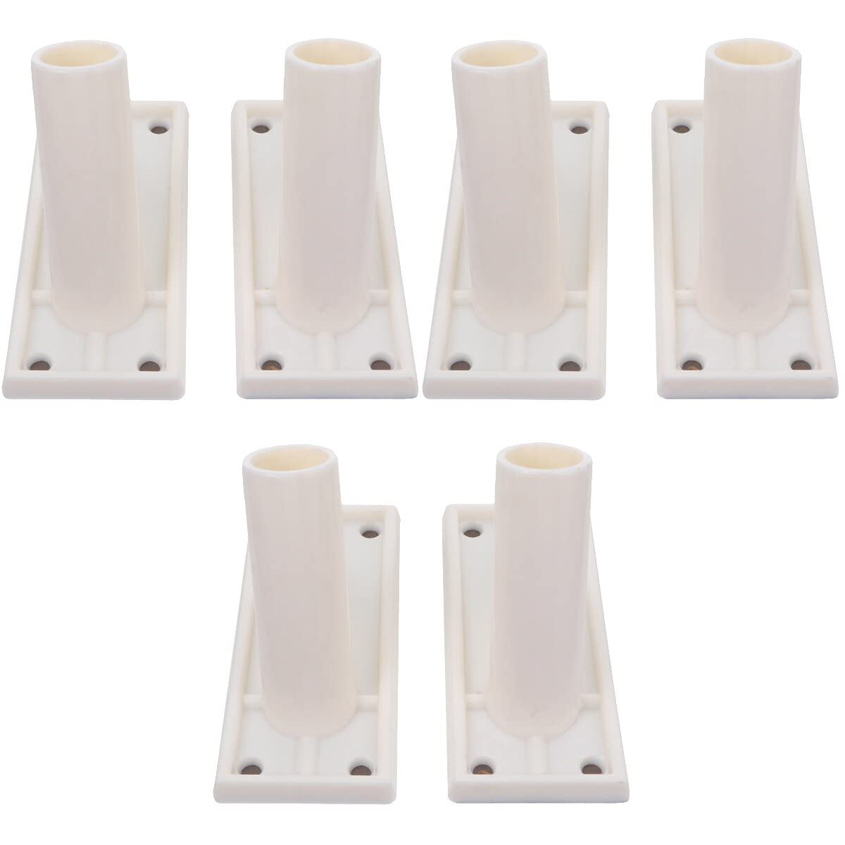 DOITOOL 6-Pack Flag Pole Wall Mount Brackets Plastic Holders for Truck and Home Weatherproof Flagpole Rack Easy Installation Stable Support for Seasonal and Holiday Flags