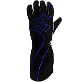 K1 RaceGear Driving Gloves, RS1, Single Layer, Cotton/Polyester, Black/Blue, X-Large, Pair