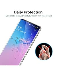 [3 Pack] L K Protector de Pantalla para Samsung Galaxy S10 Plus, [Full Coverage] [in-Display Fingerprint] [ -Spray] [Self Healing] HD Effect Flexible Film, Lifetime Replacement Warranty