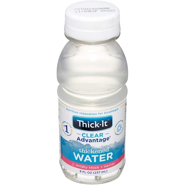 THICK-IT CLEAR ADVANTAGE MILDY THICK WATER, NECTAR CONSISTENCY, READY-TO-DRINK, DIGESTIBLE SWALLOWING AID, HYDRATION ON THE GO, CONVENIENT & READY-TO-USE, NO MIXING NEEDED, 8 OZ BOTTLE