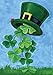 Toland Home Garden 101162 Shamrock Shower St Patricks Day Flag 28x40 Inch Double Sided St Patricks Day Garden Flag for Outdoor House St Pats Flag Yard Decoration