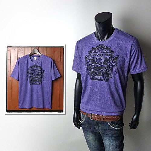 Amazon メンズ Tシャツ 半袖 Pluvious モトグラフィックデザイン クルーネック パープル M パープル Tシャツ カットソー 通販