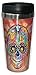 Tree-Free Greetings Dean Russo Spectral Sugar Skull Sip 'N Go Stainless Lined Travel Mug, 16-Ounce
