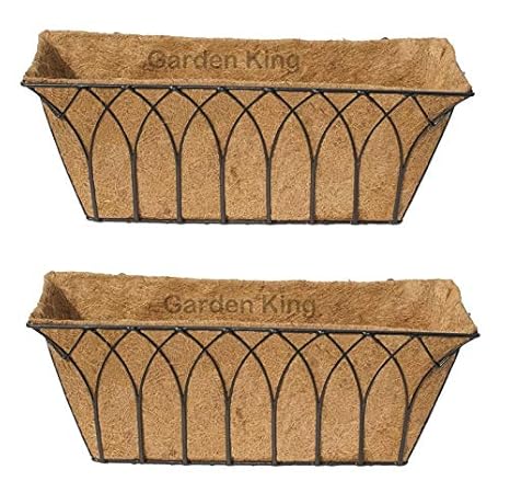 Garden King Metal Coir Container Black 24 Inch Set Of 2 Amazon In Garden Outdoors