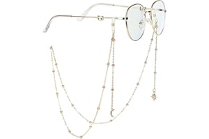 AININI Eyeglass Chains with Solid Star Moon for Men, Stylish Eyeglasses Chain Necklace Mask Lanyard Chain Sunglasses Chain Face Mask Holder Chain for Women Girls Men