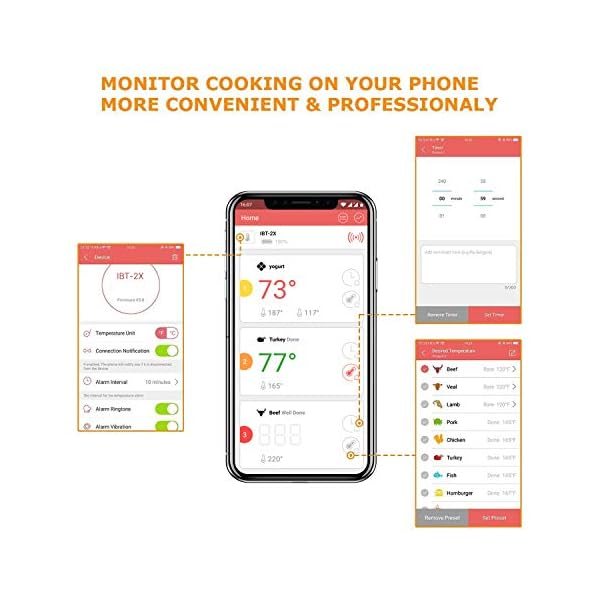 Inkbird-IBT-2X-Bluetooth-Cooking-Thermometer-Wireless-Barbecue-BBQ-Grill-Monitor-Steel-Probe-Temperature-Alarm-Portable-Android-iOs-for-Oven-Meat-Smoker-IBT-2X-BBQ-Thermometer-2-Probes INKBIRD IBT-2X Bluetooth Cooking Thermometer Wireless Barbecue BBQ Grill Monitor Steel Probe Temperature Alarm Portable…